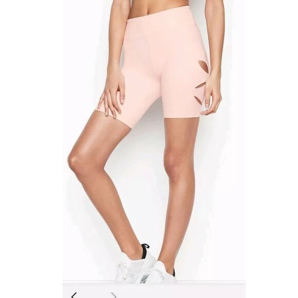 Victoria Secret Sport Cut Out Bike Shorts Size Small Euphoria Pink Active Gym - Picture 1 of 11